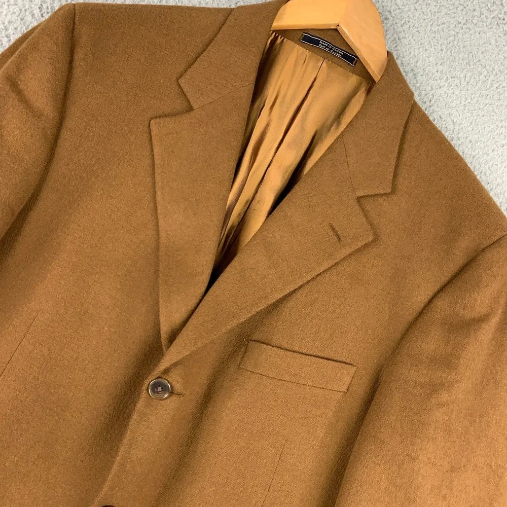 Arnold Brant Camel Hair Sport Coat Mens 44R Brown Blazer 3-Button Made in Canada